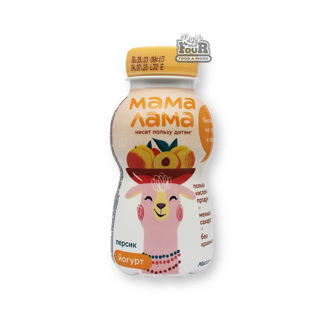 Drinking yogurt "Mama Lama" peach 2.5% 200g